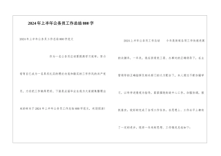 2024年上半年公务员工作总结800字