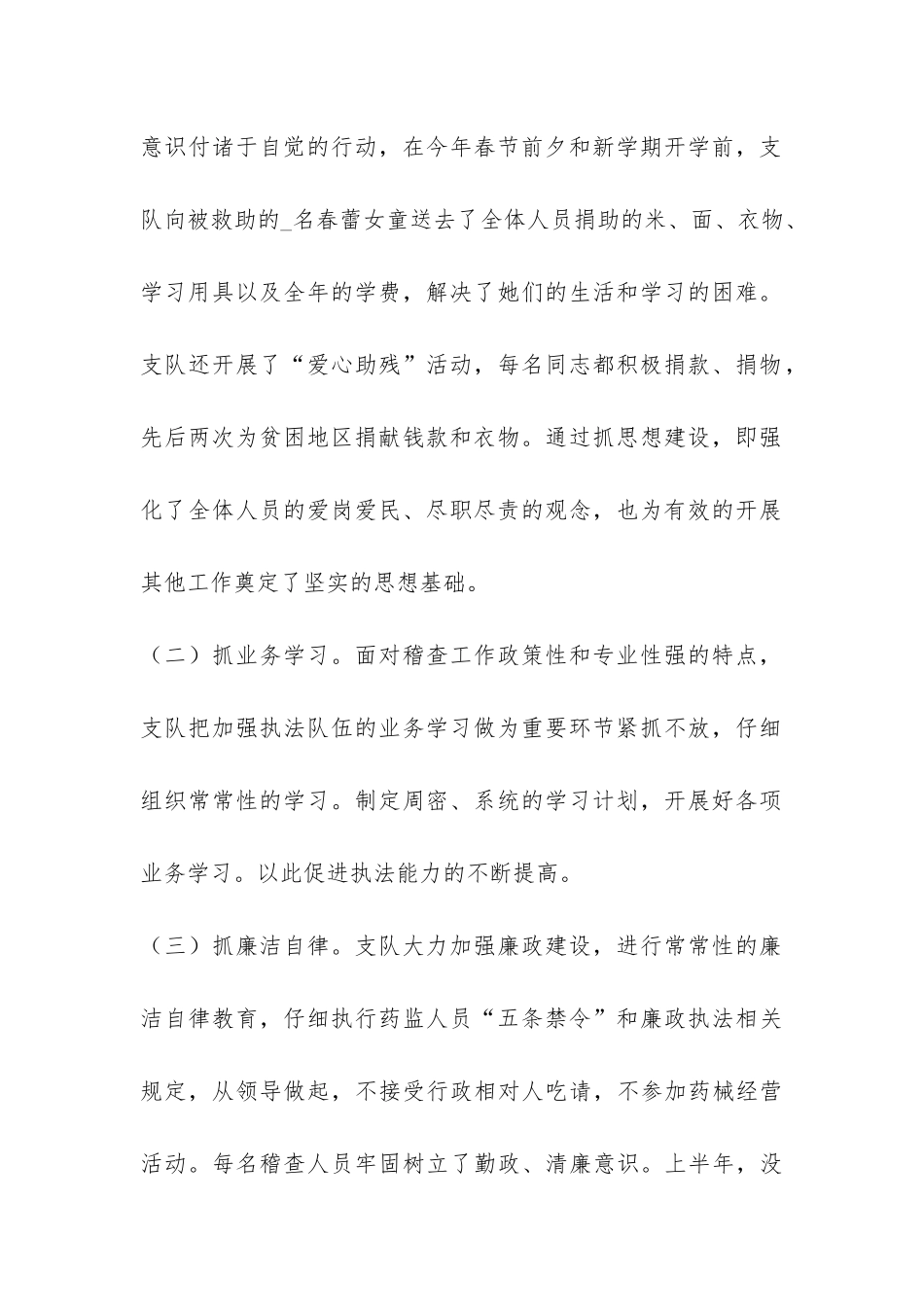 2024年下半年市食品药品稽查支队工作总结-_第2页