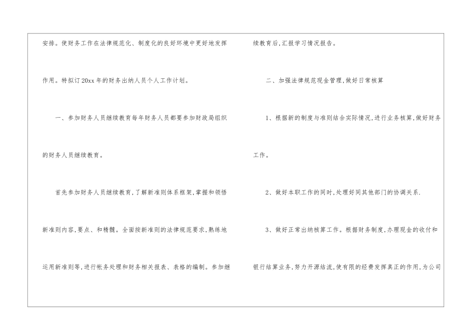 2024年下半年财务出纳工作计划_第2页