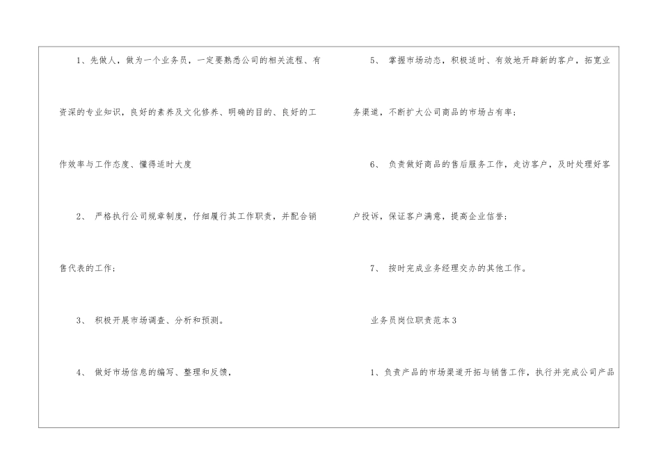 2024年业务员岗位职责范本_第2页