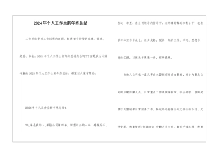 2024年个人工作全新年终总结