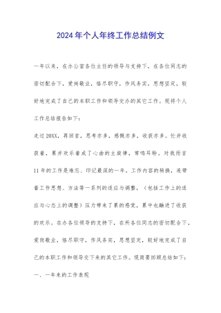 2024年个人年终工作总结例文-
