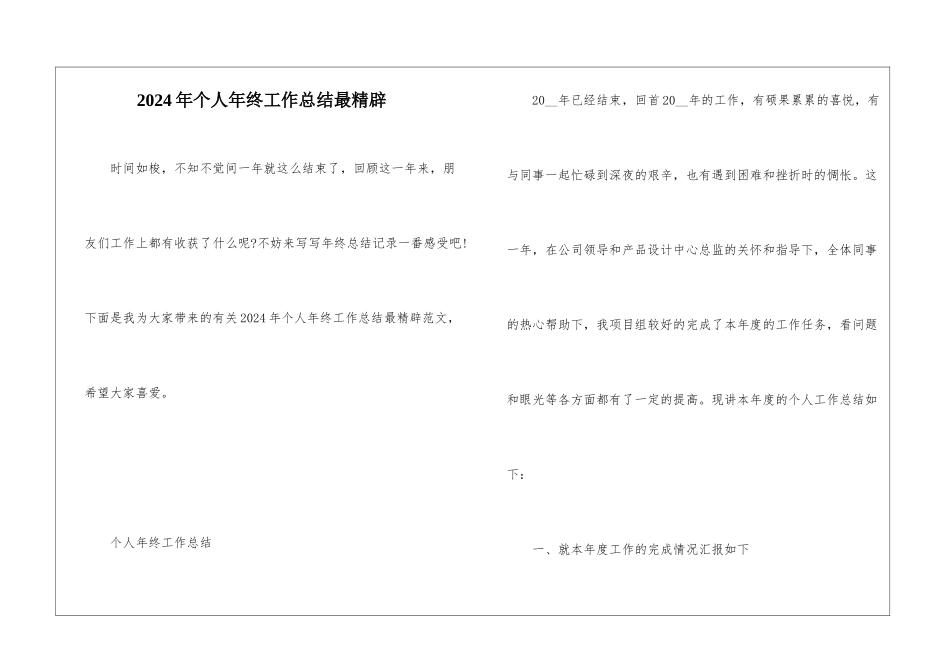 2024年个人年终工作总结最精辟_第1页