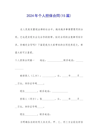 2024年个人担保合同