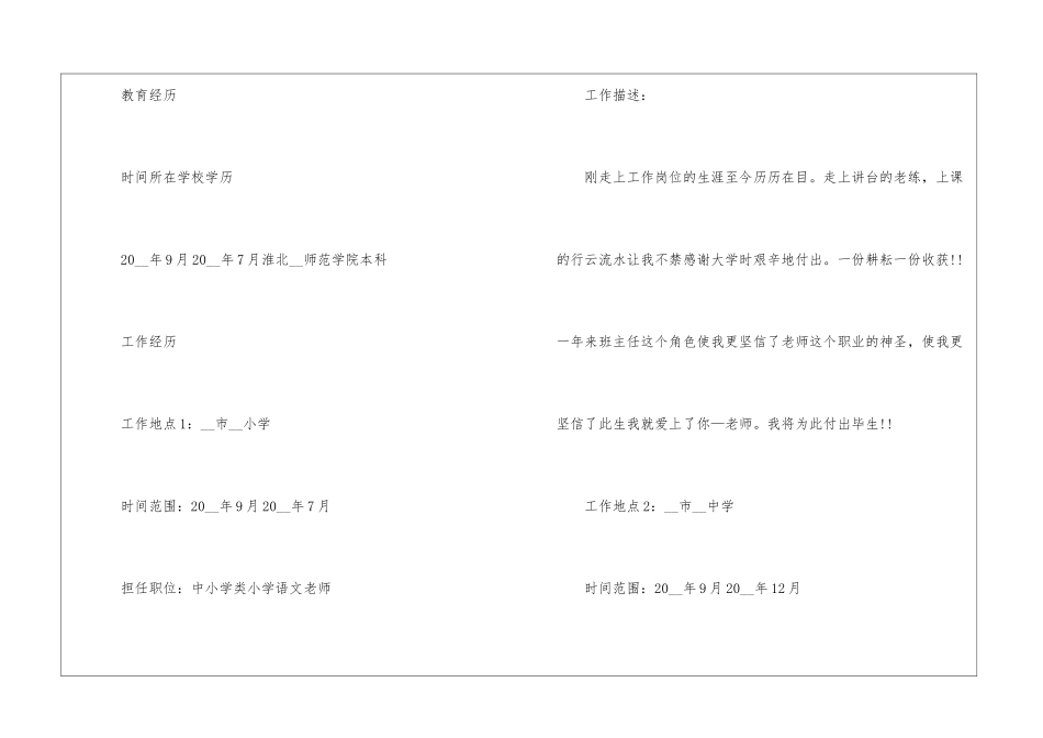 2024年个人简历模板最优秀五篇_第3页