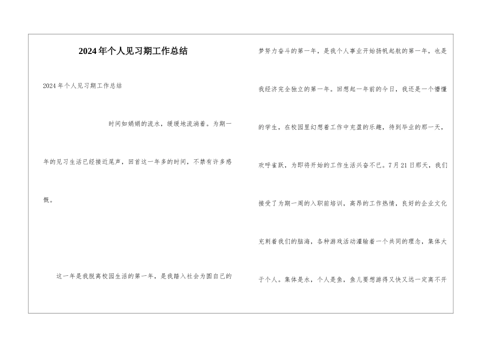 2024年个人见习期工作总结_第1页