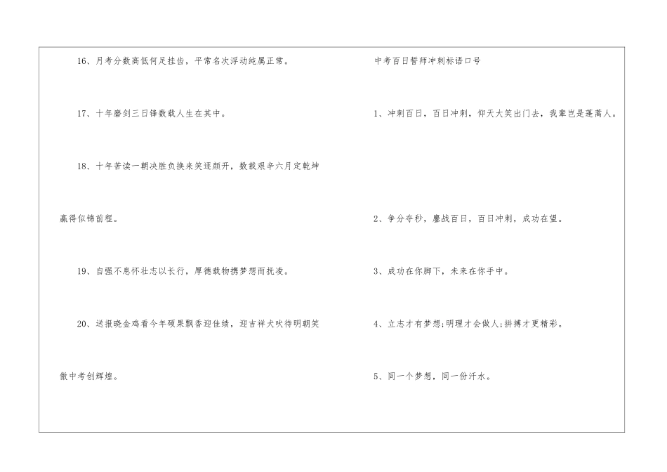 2024年中考百日誓师大会誓词冲刺标语口号100句_第3页