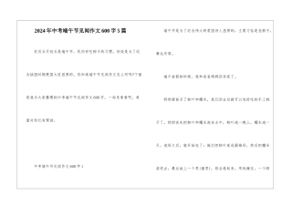 2024年中考端午节见闻作文600字5篇