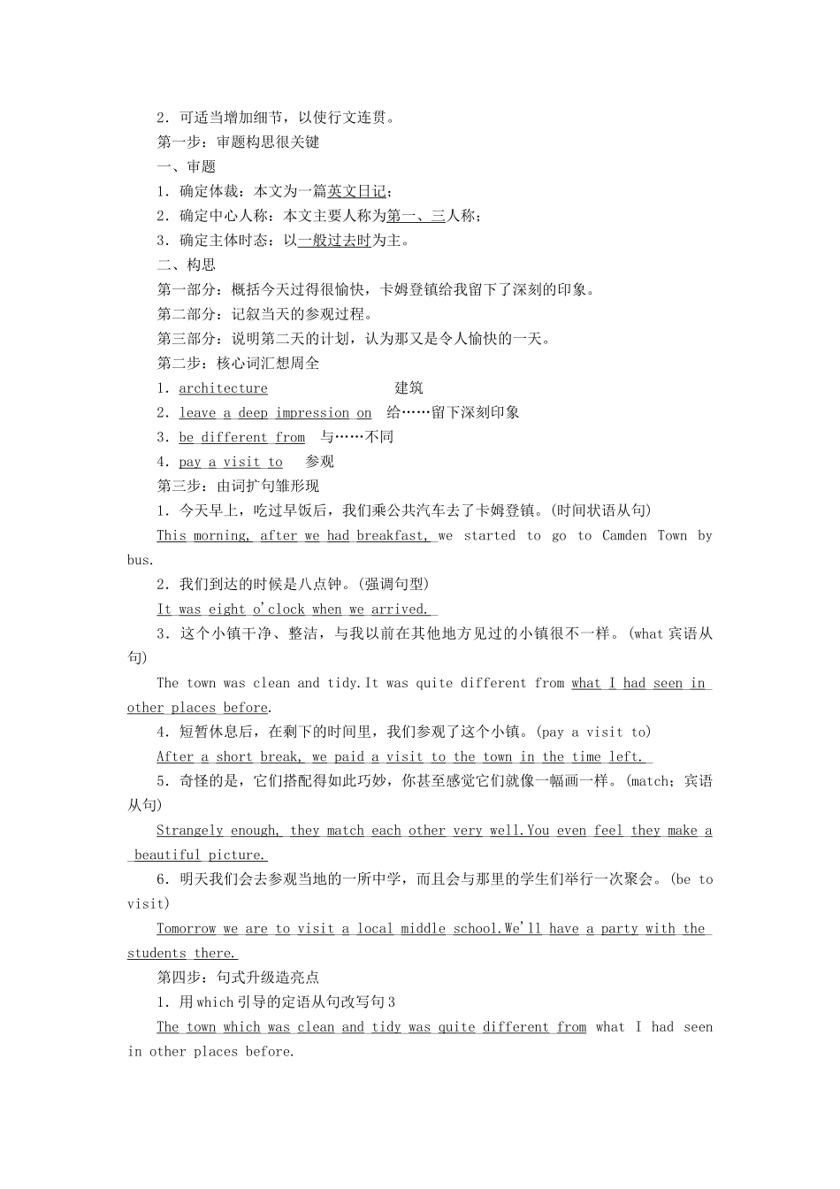 高中英语 Module 2 The Renaissance Section Ⅴ Writing-英文日记教学案 外研版选修8-外研版高二选修8英语教学案_第2页