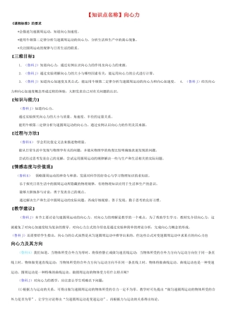 高中物理备课资料卡 向心力素材