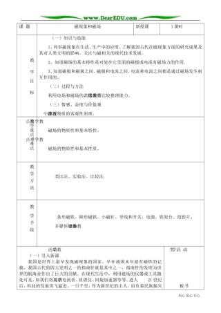 高中物理磁现象和磁场