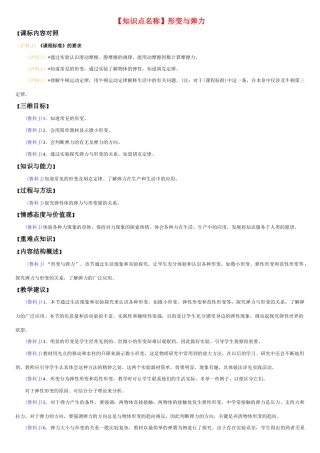 高中物理备课资料卡 形变与弹力素材