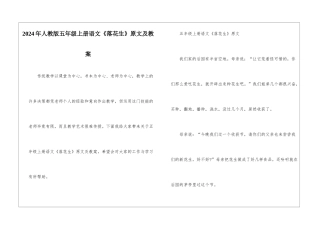 2024年人教版五年级上册语文《落花生》原文及教案