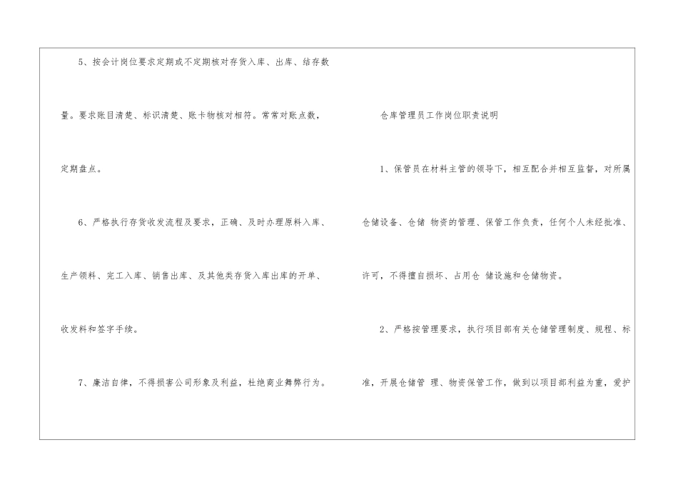 2024年仓库管理员工作岗位职责说明_第2页