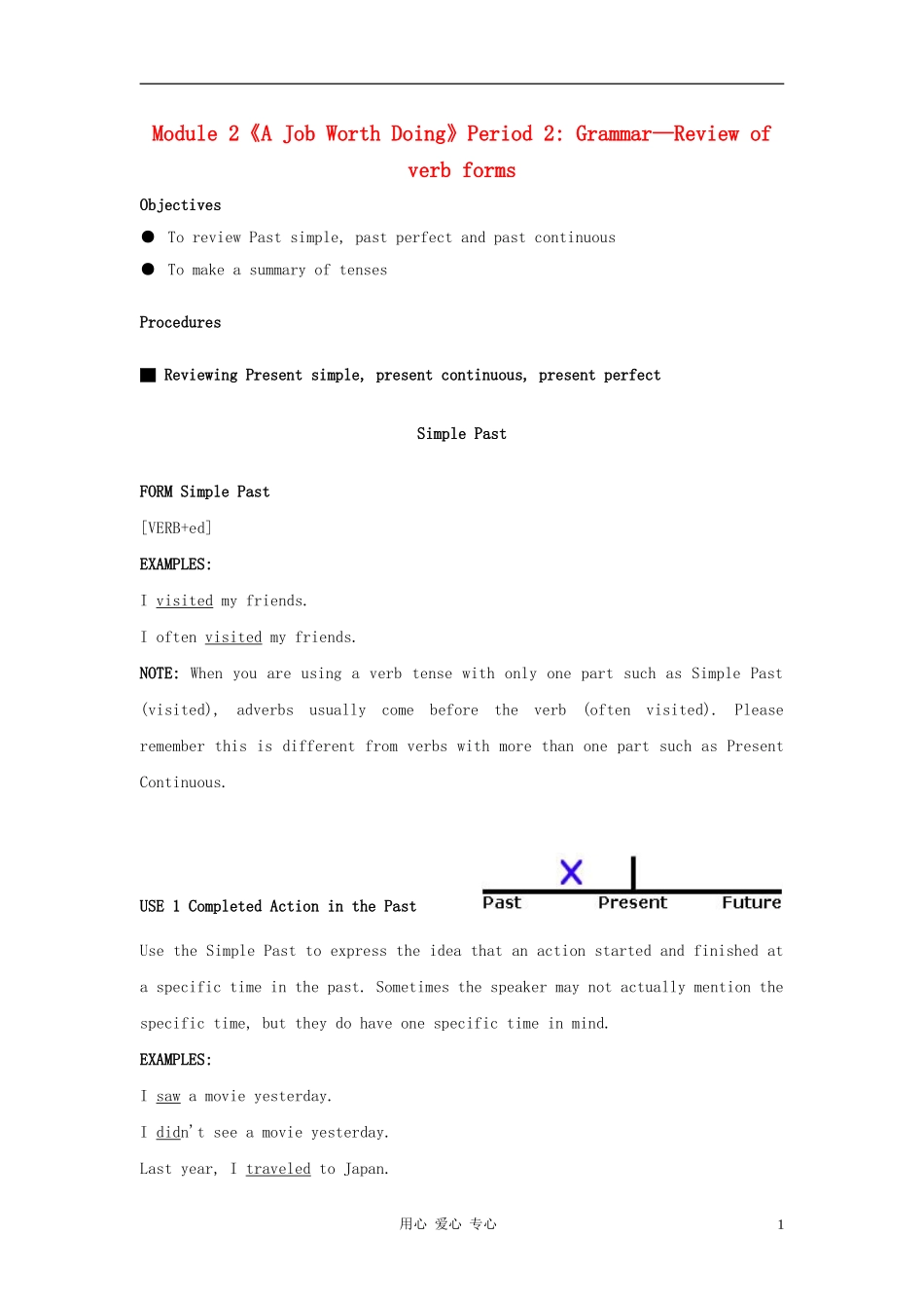 高中英语 Module 2《A Job Worth Doing-Grammar》学案4 外研版必修5_第1页