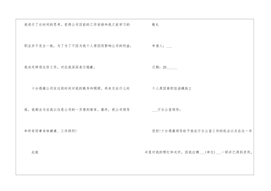 2024年份个人原因离职信函模版_第2页