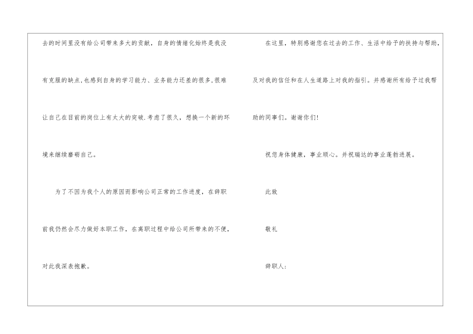 2024年份个人原因辞职申请书优质案例_第2页