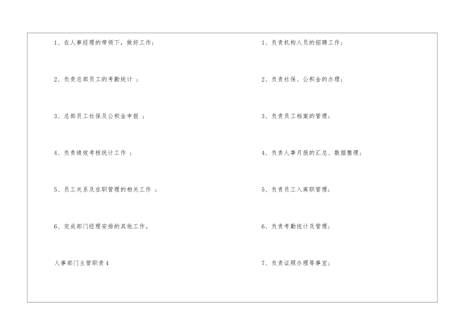 2024年份人事部门主管工作职责_第3页