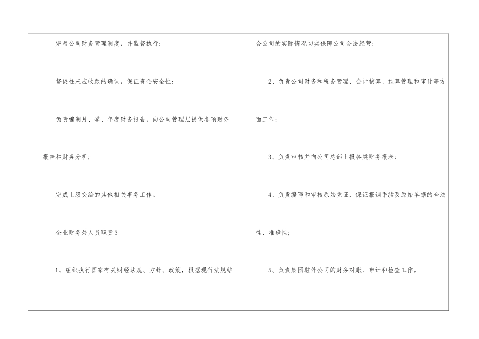 2024年份企业财务处人员职责_第2页