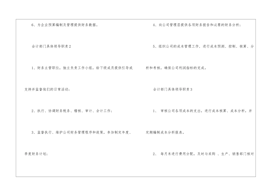2024年份会计部门具体领导职责_第2页