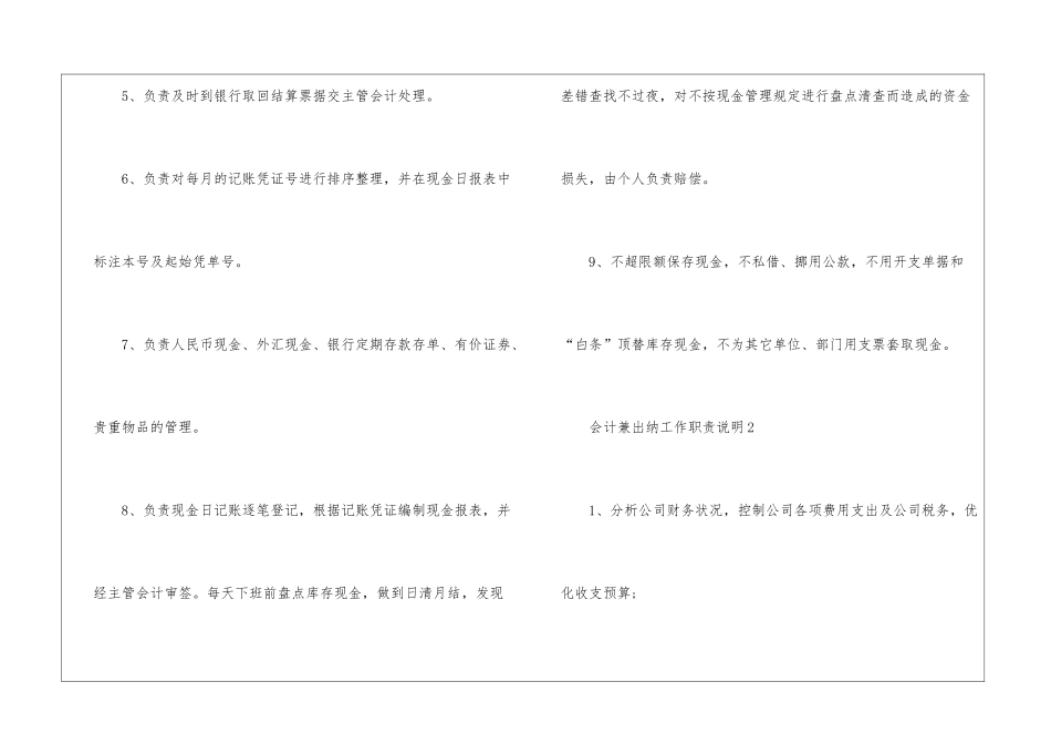 2024年份会计兼出纳工作职责说明_第2页