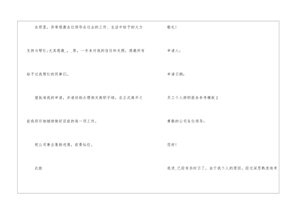 2024年份员工个人辞职报告参考模板_第2页