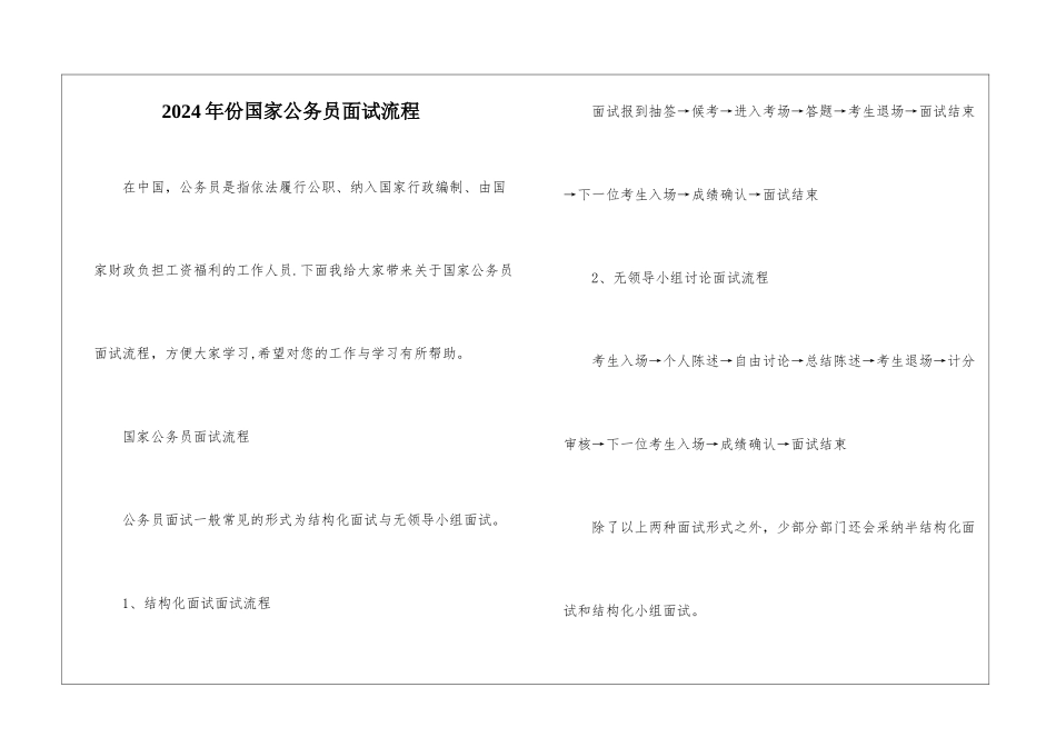 2024年份国家公务员面试流程_第1页