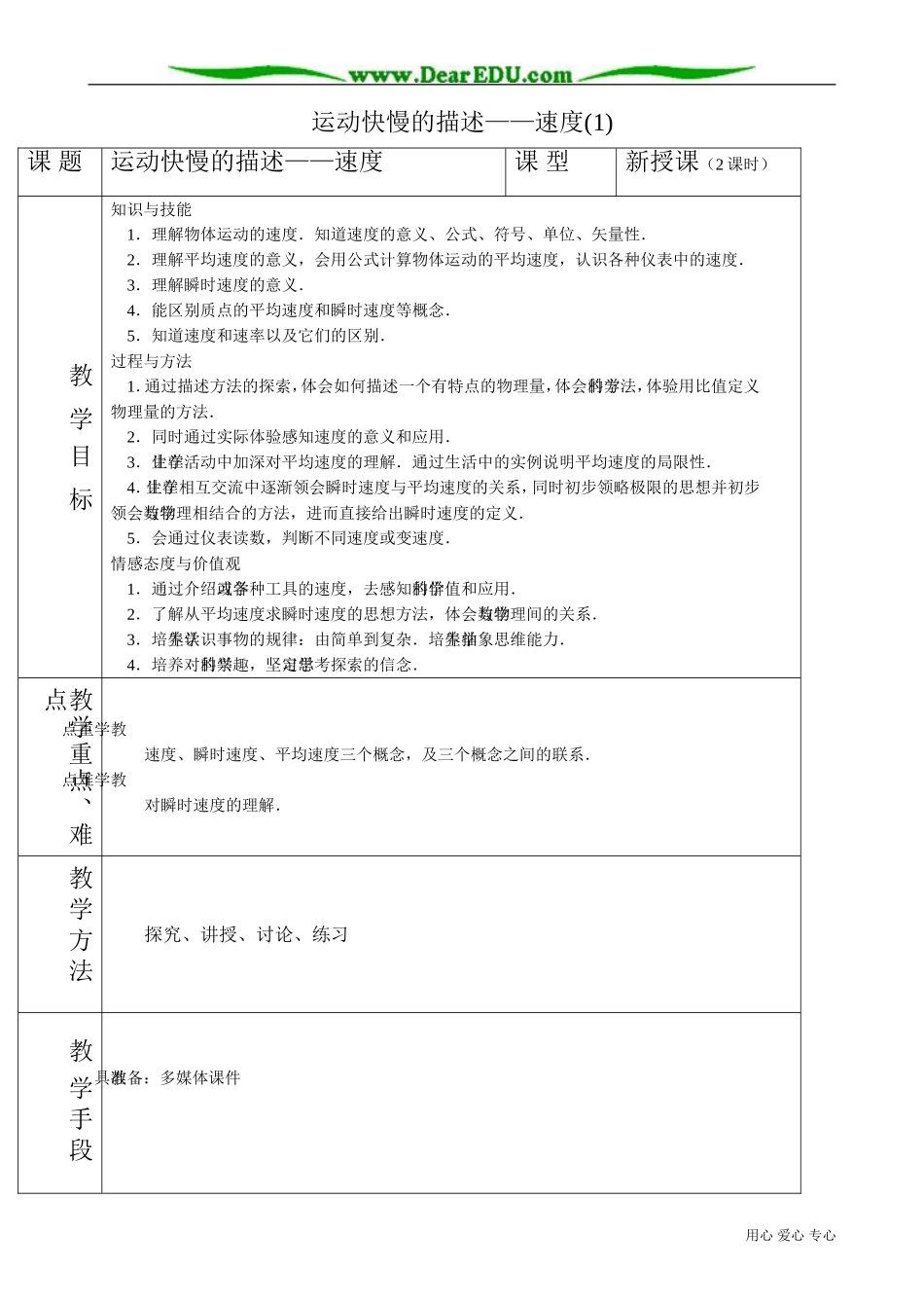 高中物理必修1运动快慢的描述——速度(1)_第1页