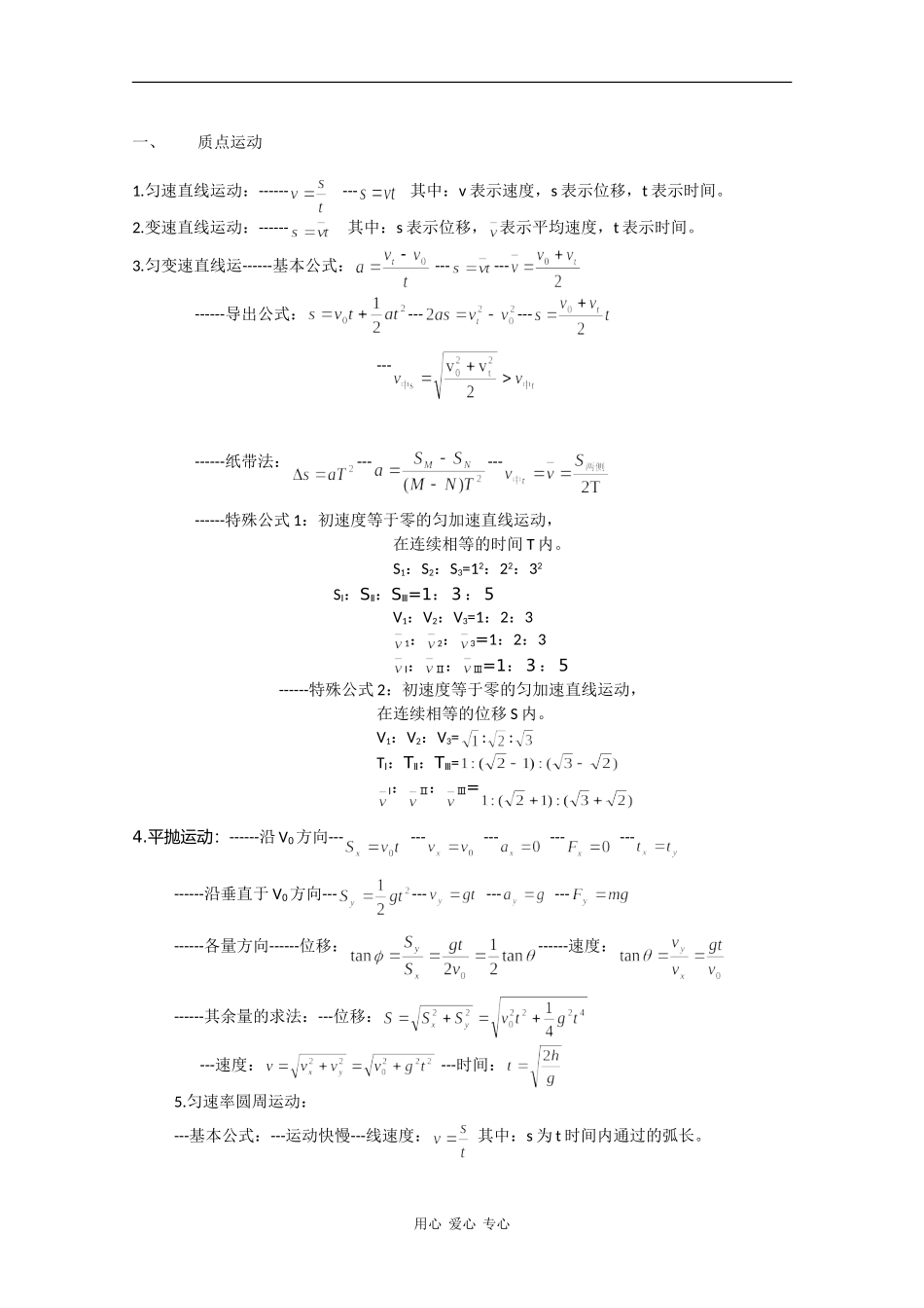高中物理公式定理大全教案新人教版_第1页