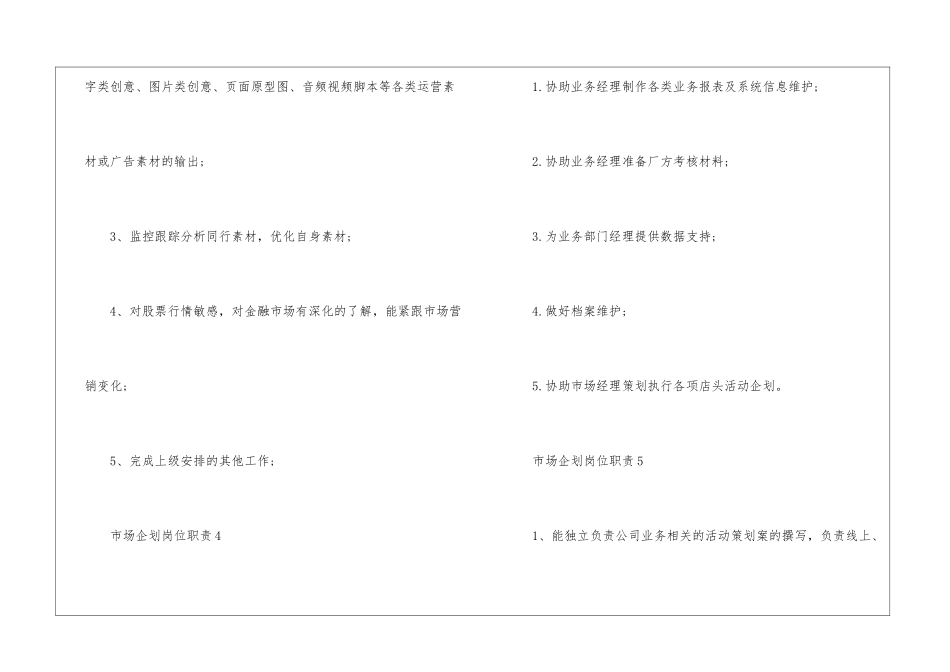 2024年份市场企划岗位职责详责_第3页
