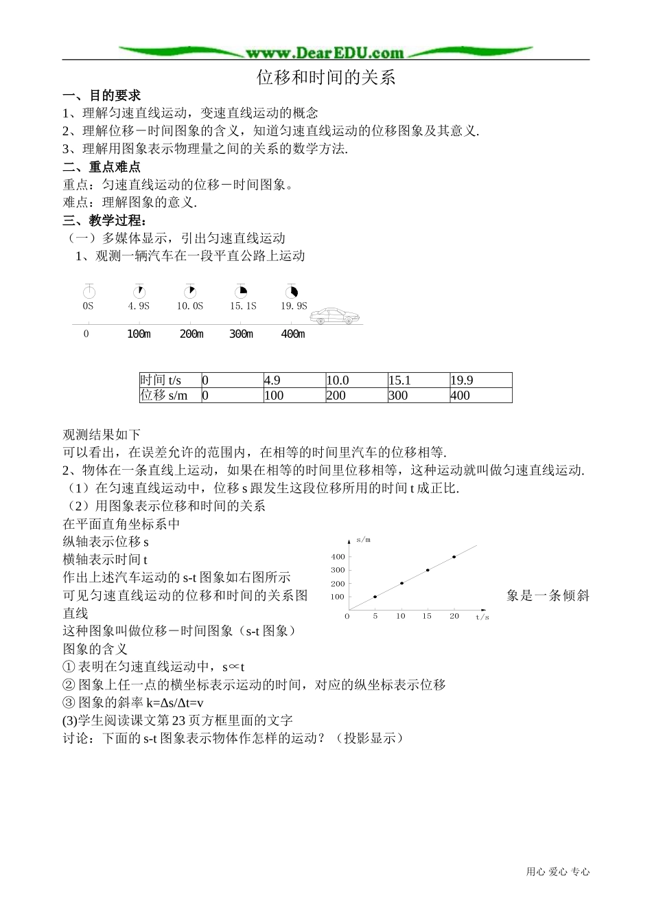高中物理第一册位移和时间的关系_第1页
