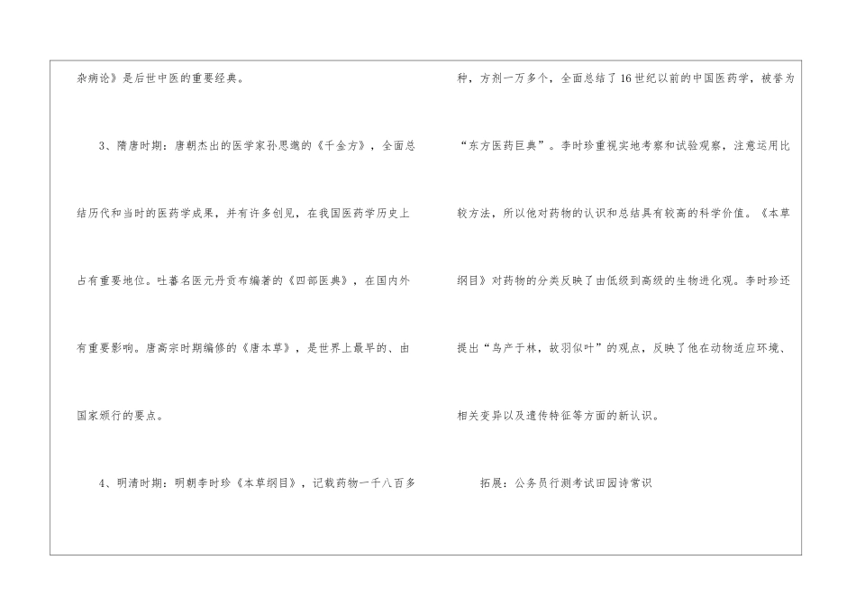 2024年份行测考试古代医药学成就_第2页