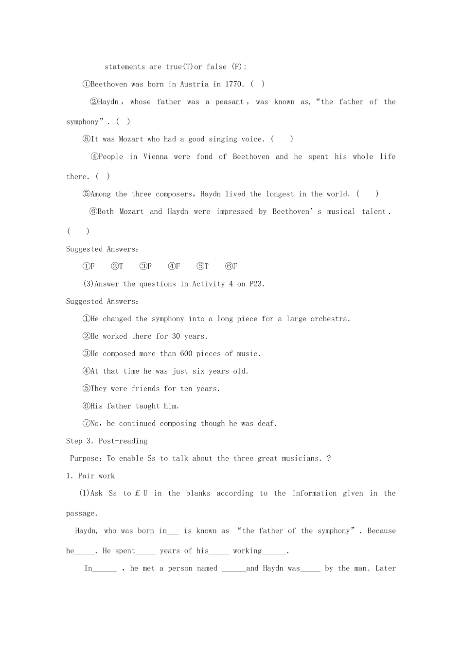 高中英语 Module 3 Period 2 Reading and Vocabulary教案 外研版必修2-外研版高中必修2英语教案_第2页