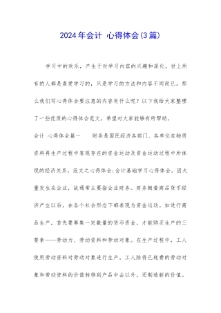2024年会计-心得体会