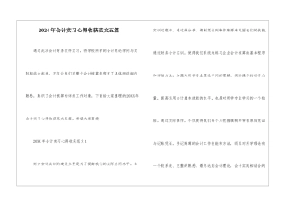 2024年会计实习心得收获范文五篇