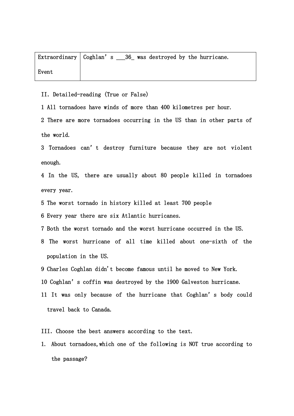 高中英语 Module 3 The Violence of Nature素材 外研版必修3_第2页