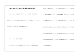 2024年会计生实习心得体会与感悟5篇