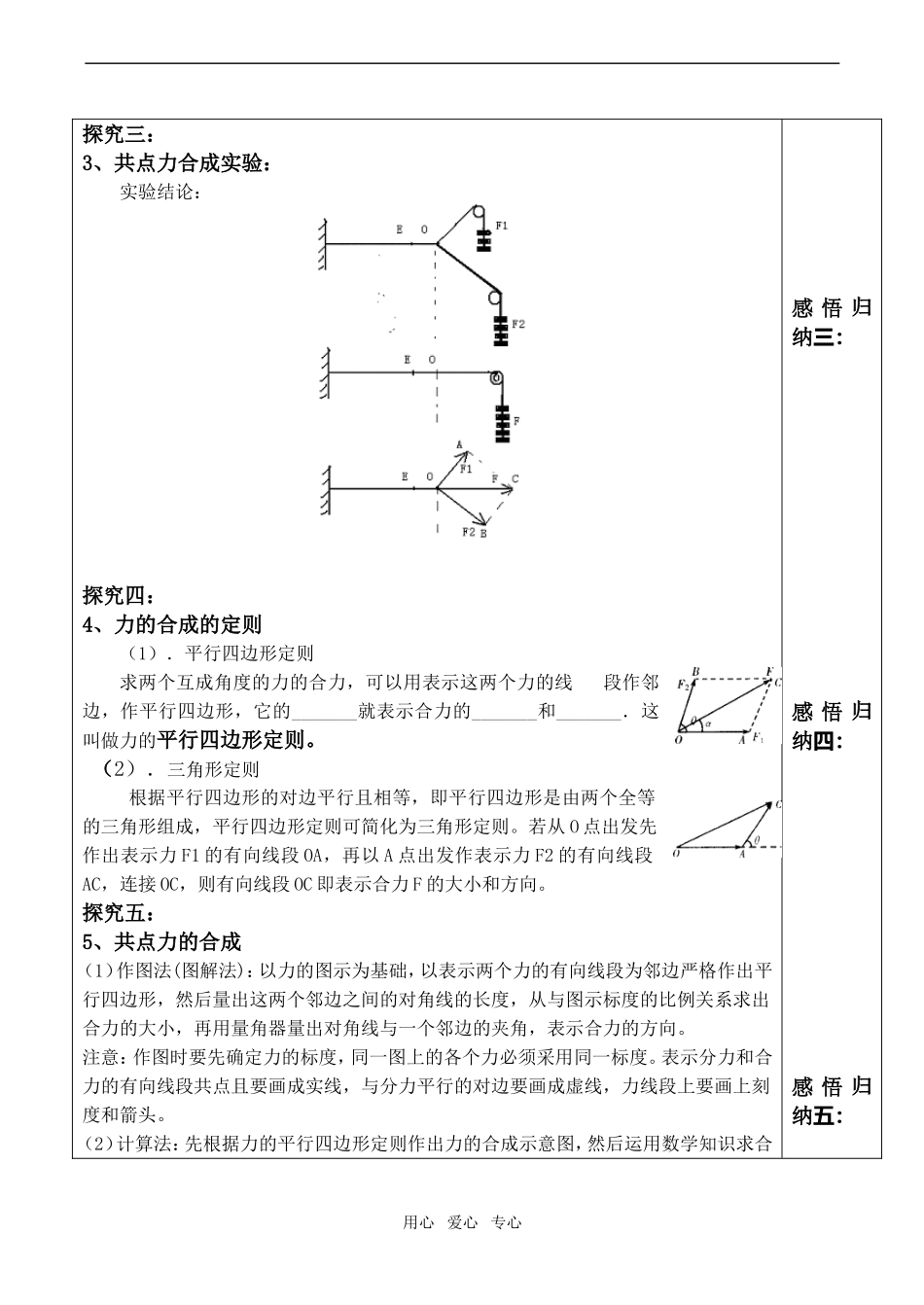 高中物理力的合成 讲学案新人教版必修1_第2页