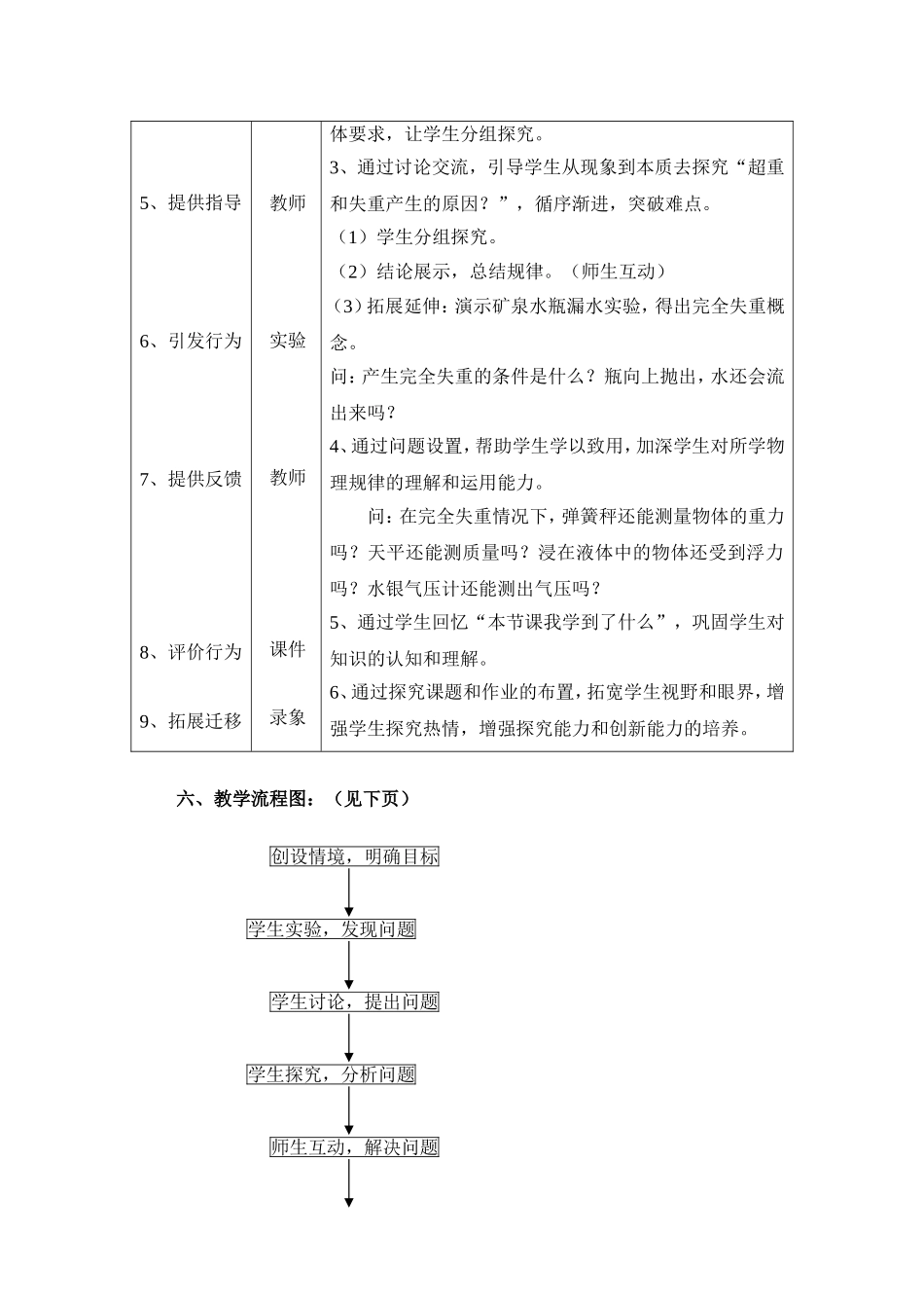 高中物理：牛顿运动定律应用—超重与失重教学设计 人教版必修1_第3页