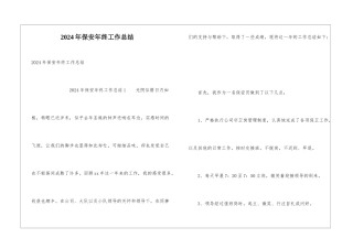 2024年保安年终工作总结