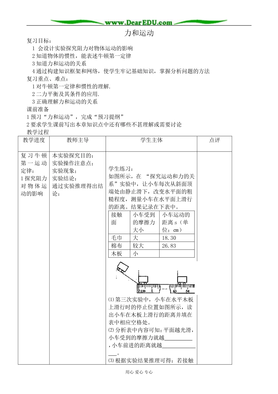 高中物理力和运动教案 鲁科版 必修1_第1页