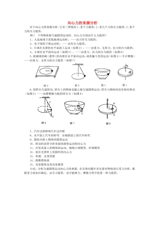 高中物理：向心力的来源分析 新人教版必修2