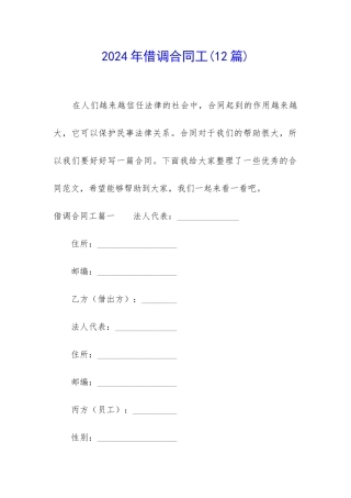 2024年借调合同工