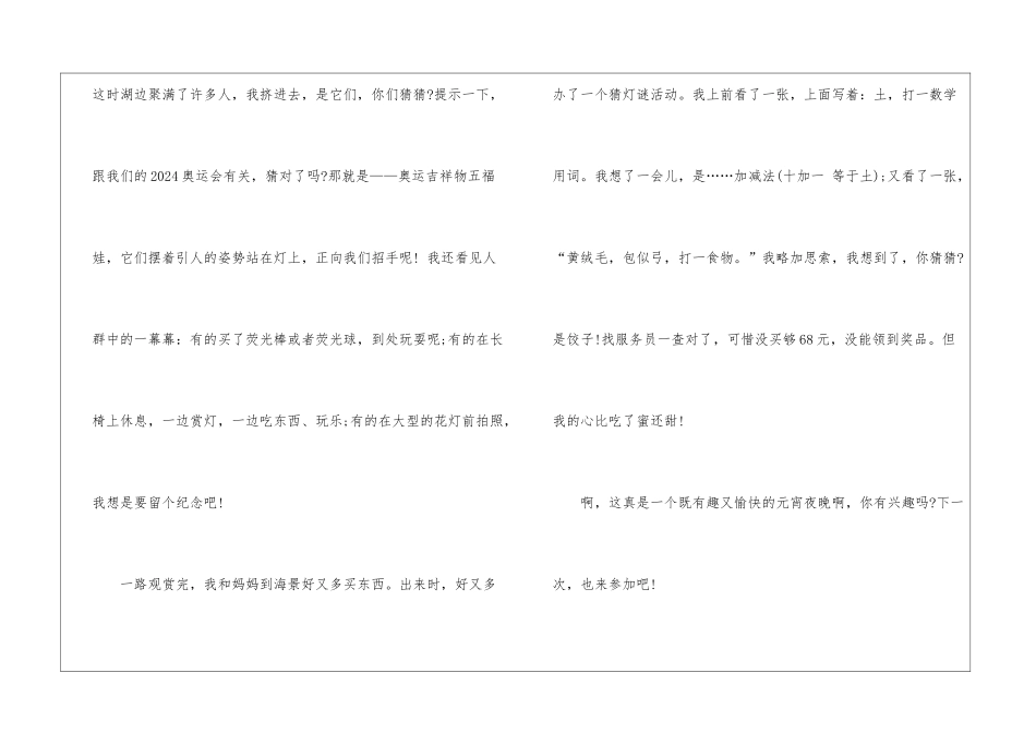 2024年元宵节看灯会作文600字5篇_第3页