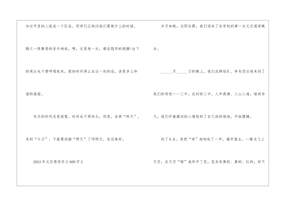 2024年元旦感受作文600字5篇_第3页