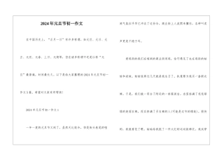2024年元旦节初一作文