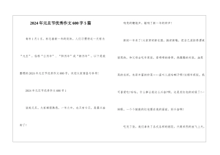 2024年元旦节优秀作文600字5篇