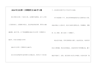 2024年元旦那一天寒假作文600字5篇
