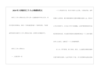 2024年入职新员工个人心得感悟范文