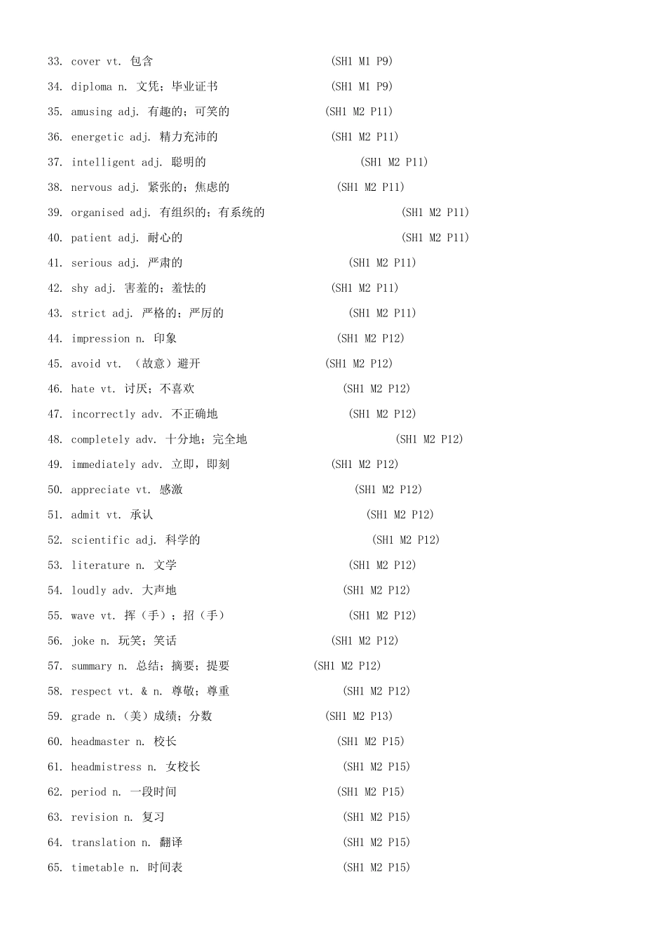 高中英语 1-8册单词素材 新人教版_第2页